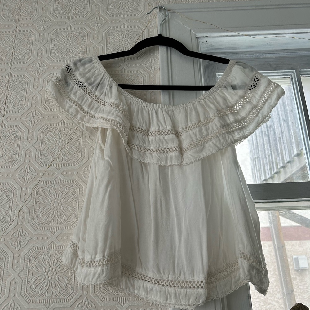 Wilfred Cream Off-Shoulder Blouse